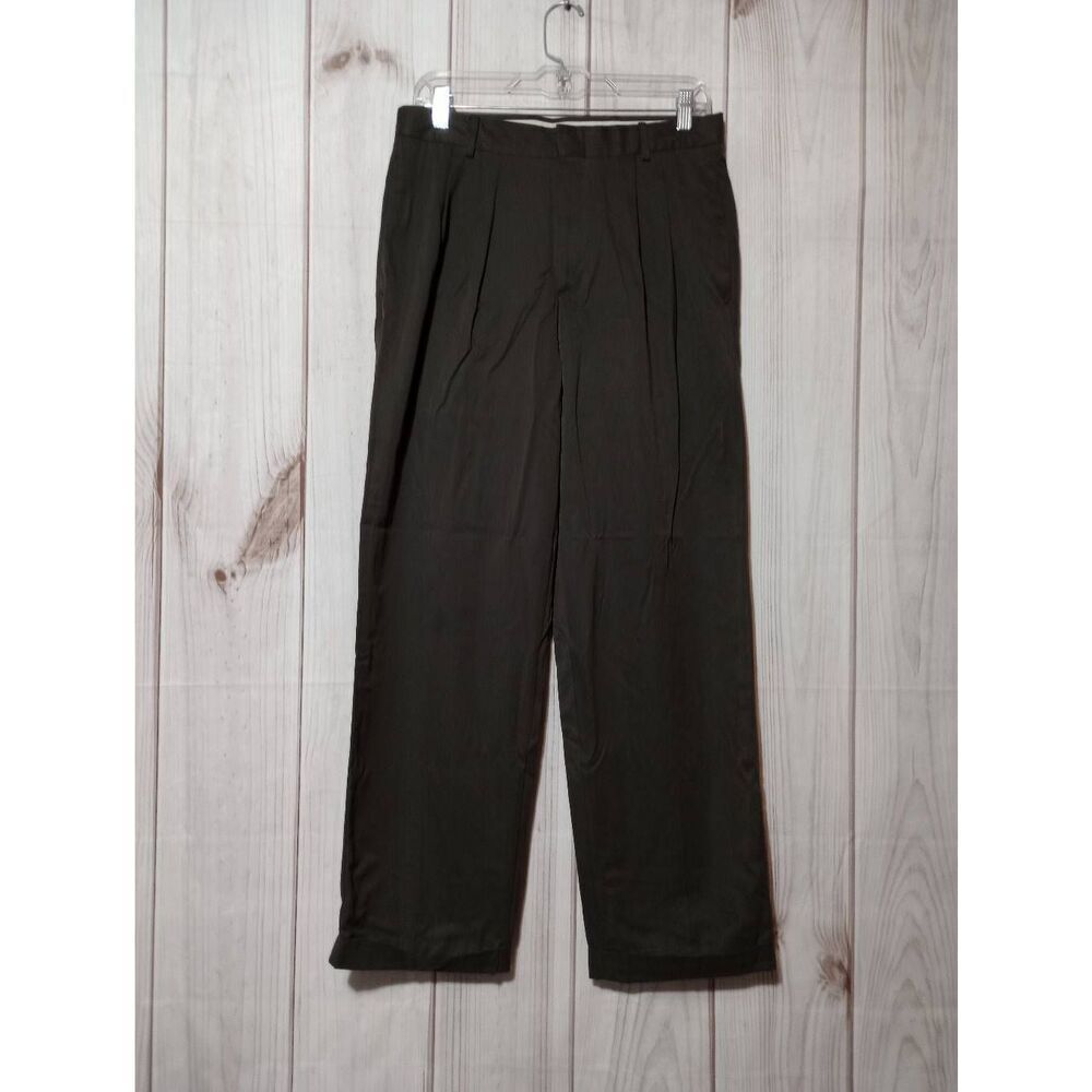 Club Room Pants Men's 31 30 Brown‎ Pleated Straight Leg